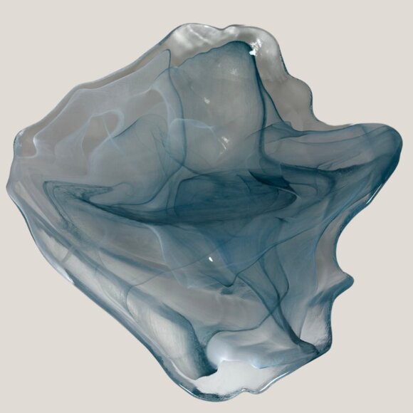 Art Deco Blue-Gray Glass Centerpiece - Picture 1 of 8